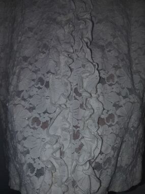 George White Lace Ruffle Front Camisole